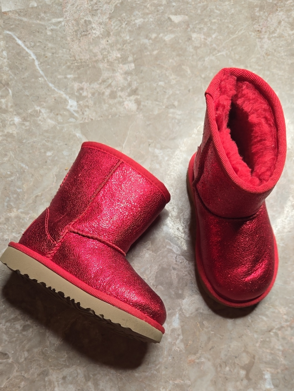 UGG Kids Metallic Red Sparkle Boots